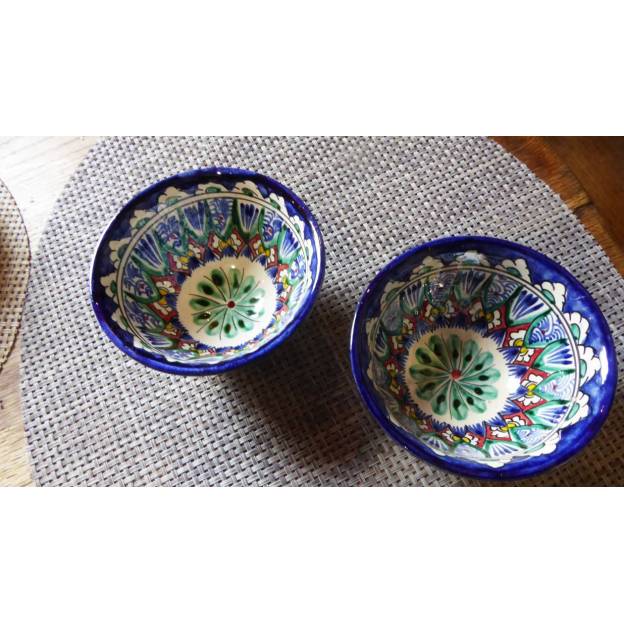 Petit bol en céramique peint - Rishtan - Ø 11,5 cm - Bleu
