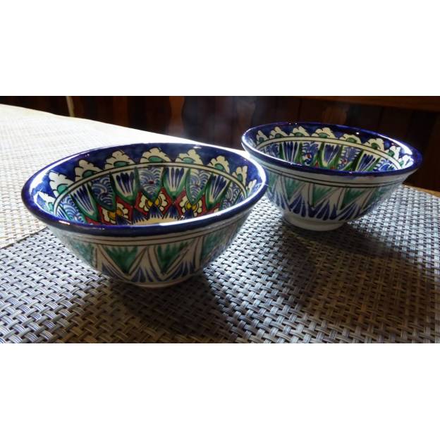 Petit bol en céramique peint - Rishtan - Ø 11,5 cm - Bleu