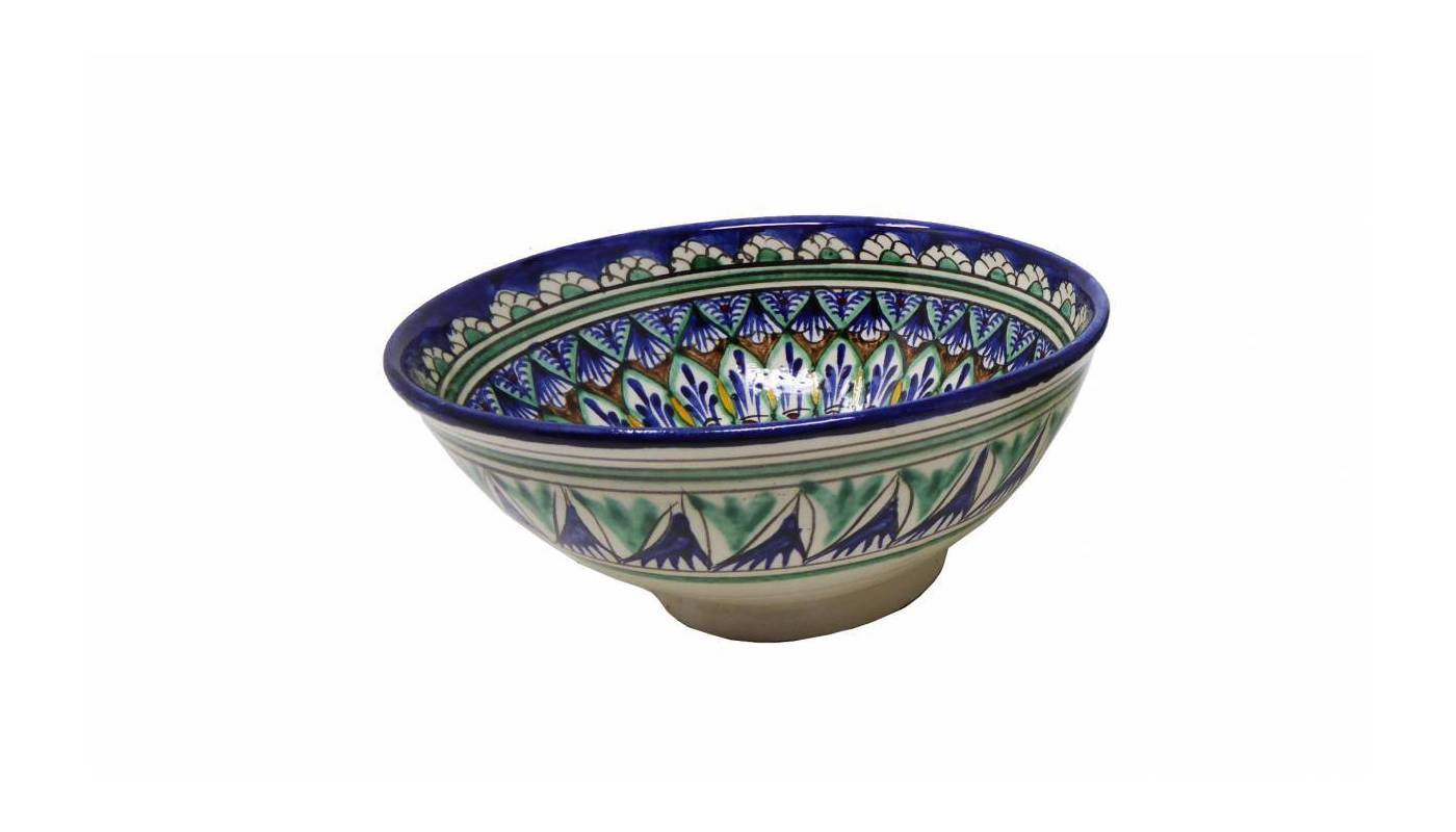 Bol en céramique peint - Rishtan - Ø 15 cm - Bleu