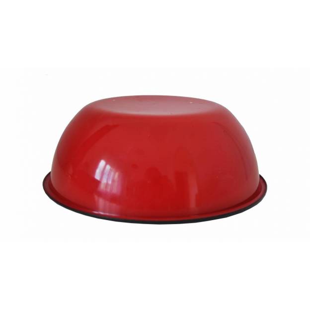 Enamelled red metal bowl - 1.5 liter