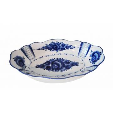 Tradition Gzhel - Plat en porcelaine - 17x29x4.5 cm