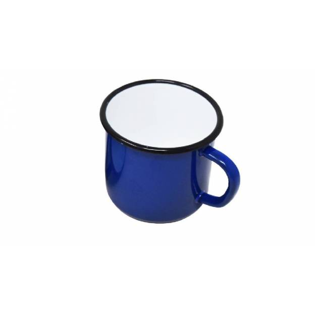 Mug Bleu - Métal émaillé - 250 ml - Lot de 2